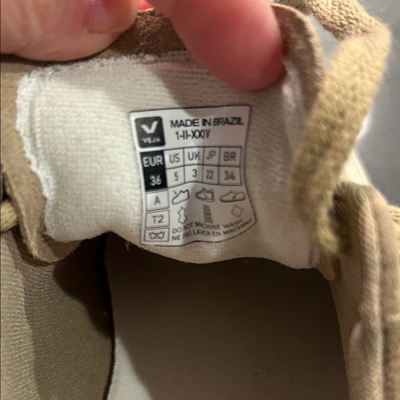 Veja Woman’s Taupe Natural Suede Sneakers - Picture 3 of 3